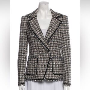 VERONICA BEARD Tweed Navy Tan Blazer XS